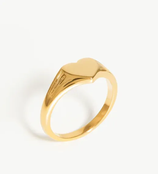 Engravable Heart Signet Ring